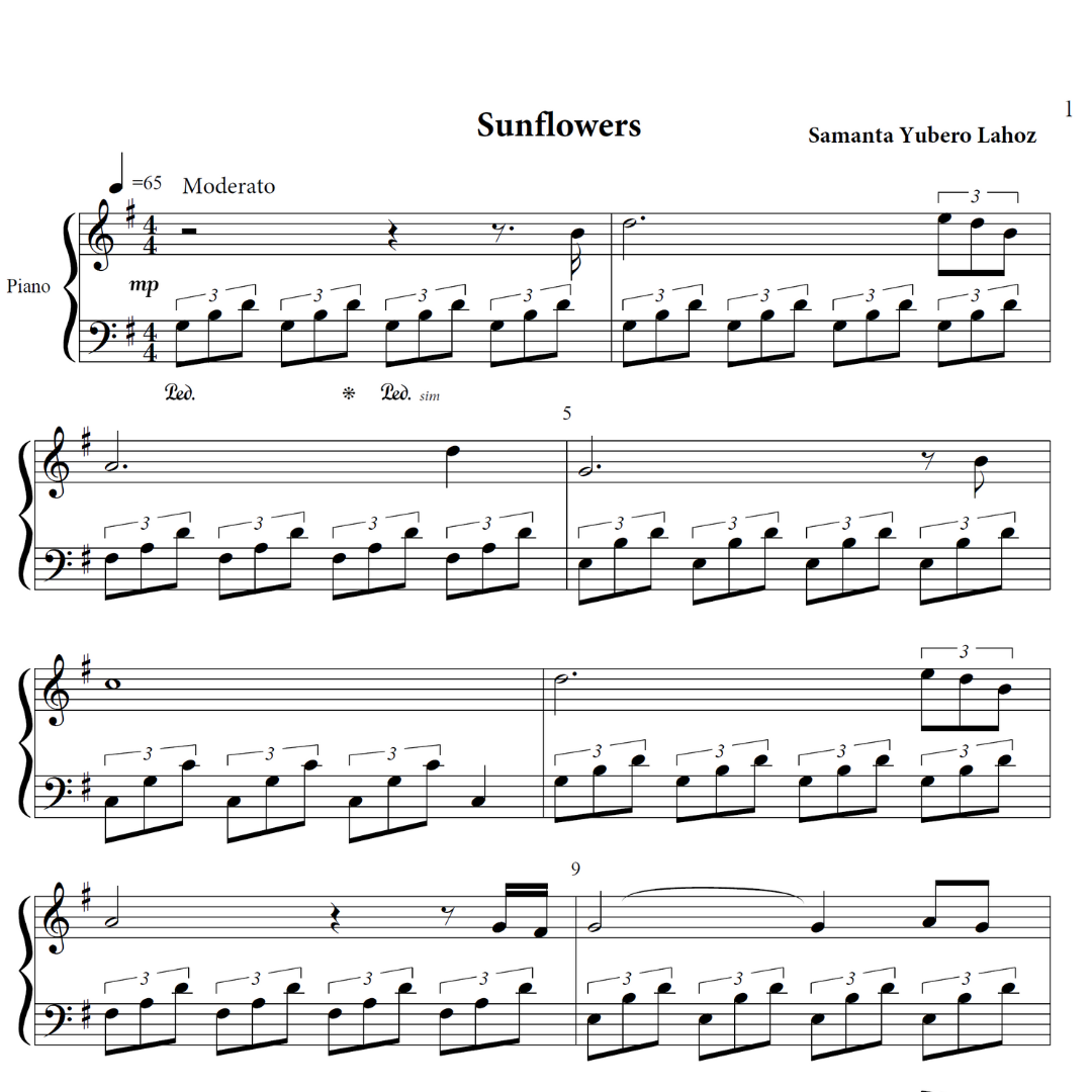 Sunflowers piano solo